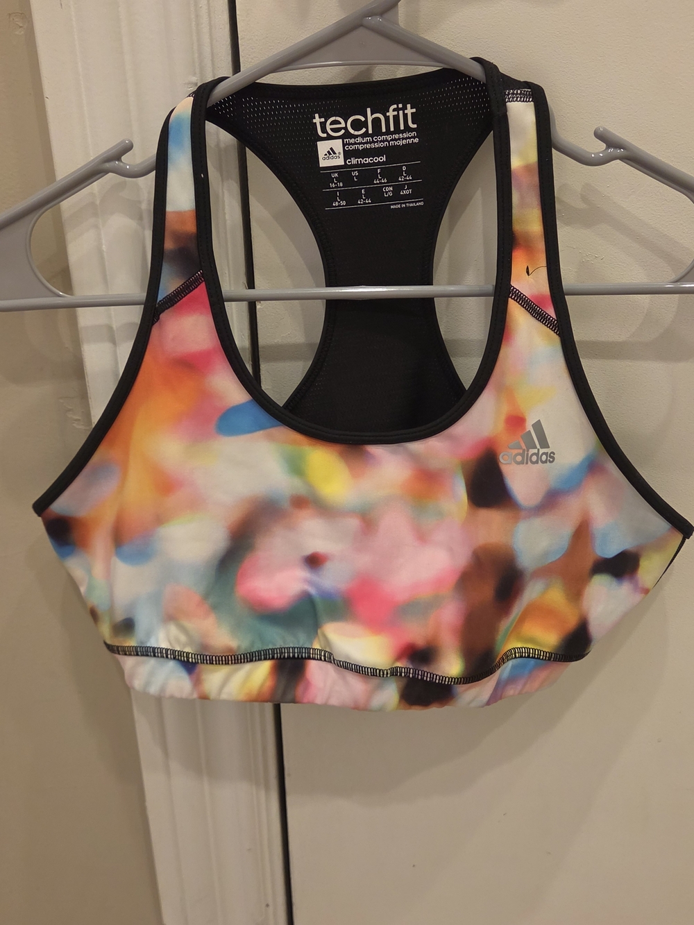 adidas Multicolor Abstract Print Techfit Sports Bra